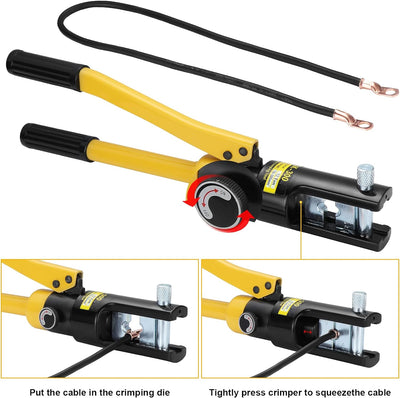 Faankiton 12 Tonnen Hydraulische Presszange Crimpzange, 8-300 mm² Kabelschuhe Zange Crimpzange, Hydr