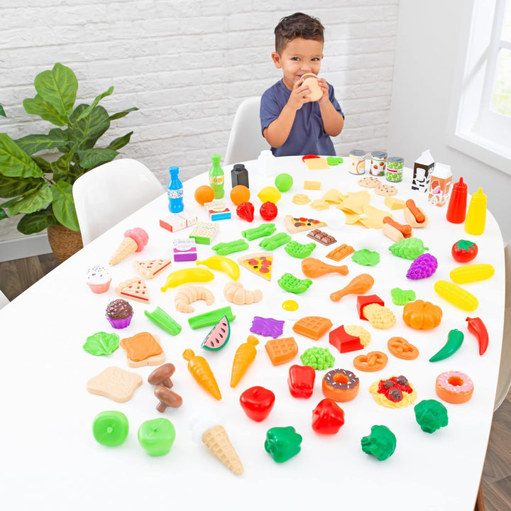 KidKraft Spielzeug-Lebensmittel Deluxe Tasty Treats für Kinderküche, Spielset mit 115 Teile, Spielkü