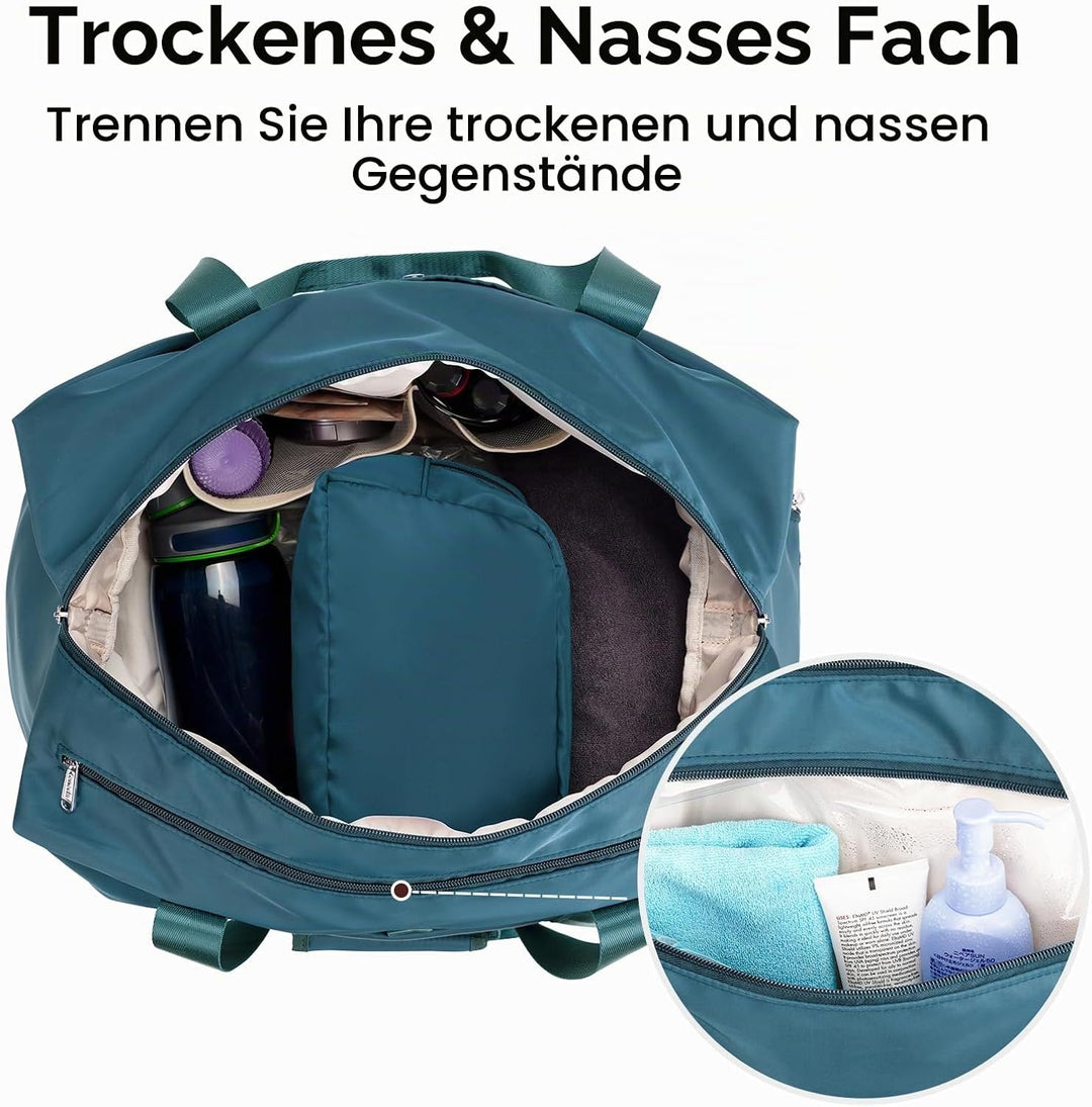 Ceneda Sporttaschen Klassische mit Schuhfach und Nassfach Tragbare Übernachtungs Wochenendtasche Rei