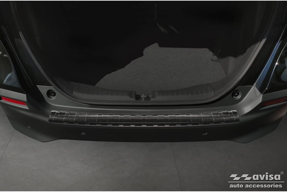 Schwarz Edelstahl Heckstossstangenschutz kompatibel mit Honda Jazz Crosstar Hyrbid 2020- 'Ribs'