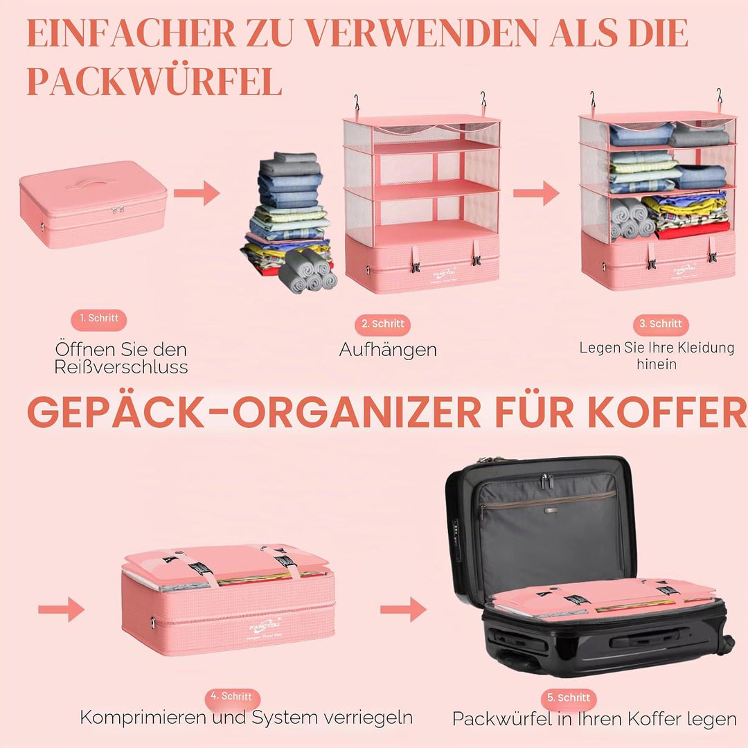 Koffer Organizer Hängende Verpackung Würfel Tragbare Schrank Regale Kompressive Reisegepäck Essentia