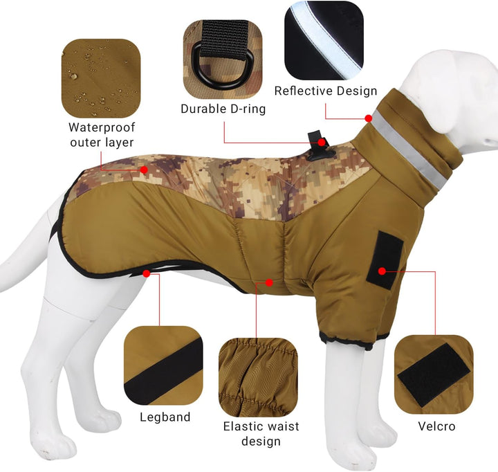 OCSOSO Hundemantel Winter, Hundejacke Hundepullover für Kleine Mittlere Grosse Hunde - Wasserdicht W