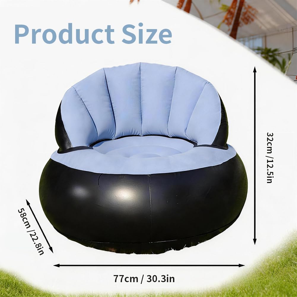 Aufblasbare Sofa,Aufblasbarer Sofastuhl Tragbarer Aufblasbarer Stuhl Beflocktes Luftsofa Rundes Outd