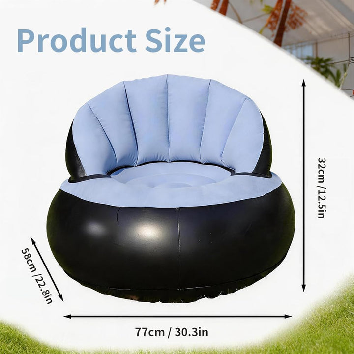Aufblasbare Sofa,Aufblasbarer Sofastuhl Tragbarer Aufblasbarer Stuhl Beflocktes Luftsofa Rundes Outd