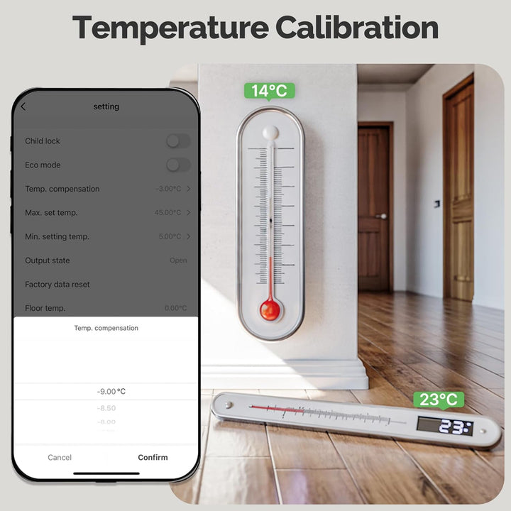 WLAN-Thermostat mit Batterien, weiss, Smart für Gasboiler, Touch-Display 86 x 86 mm, kompatibel mit