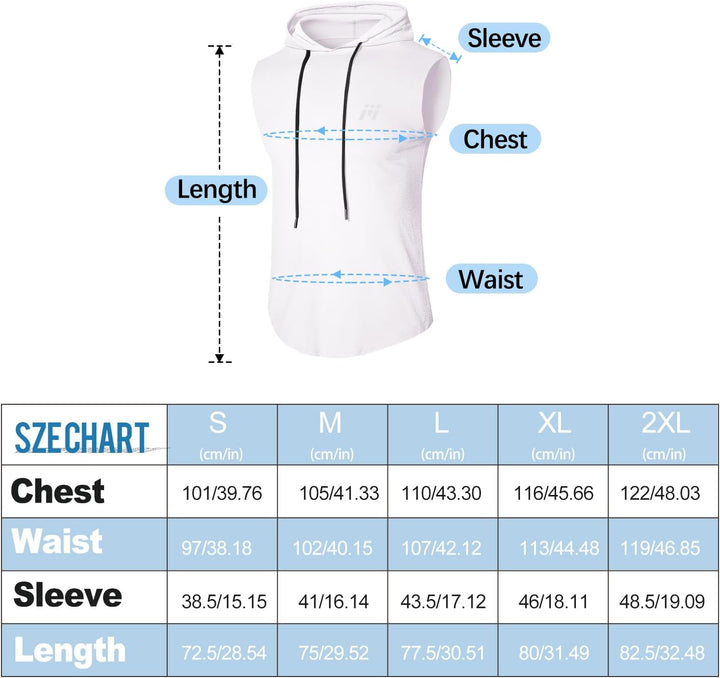 MEETWEE Herren Tank Top, Sportshirt mit Kapuze Ärmelloses Muskelshirts Fitness Sleeveless Shirt Atmu