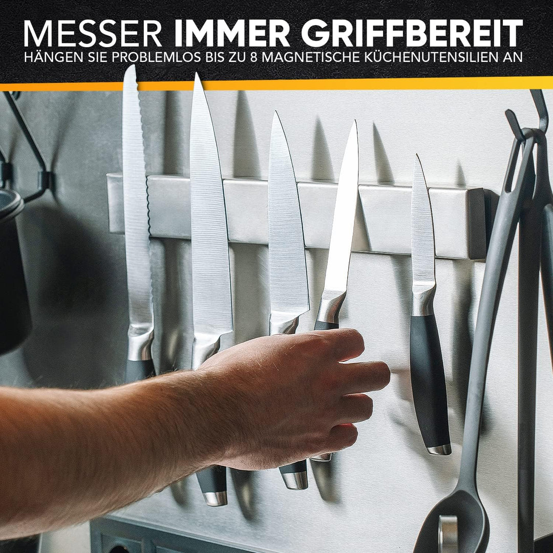 Loco Bird Magnetleiste Messer 40cm - extra starker Magnet - selbstklebend mit 3M VHB Klebeband - Mes