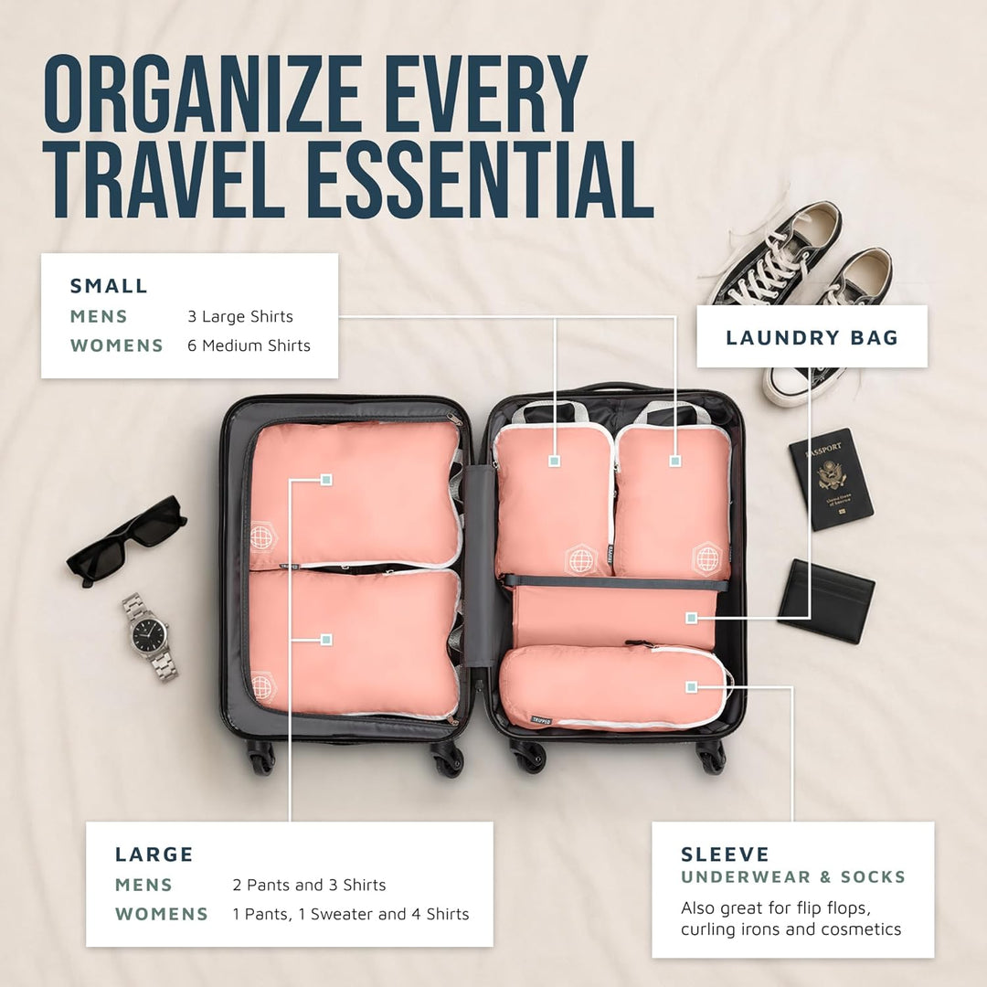 Kompressions-Packwürfel-Set für Reisen – leichter, robuster Kleidung-Organizer für Handgepäck und Ko