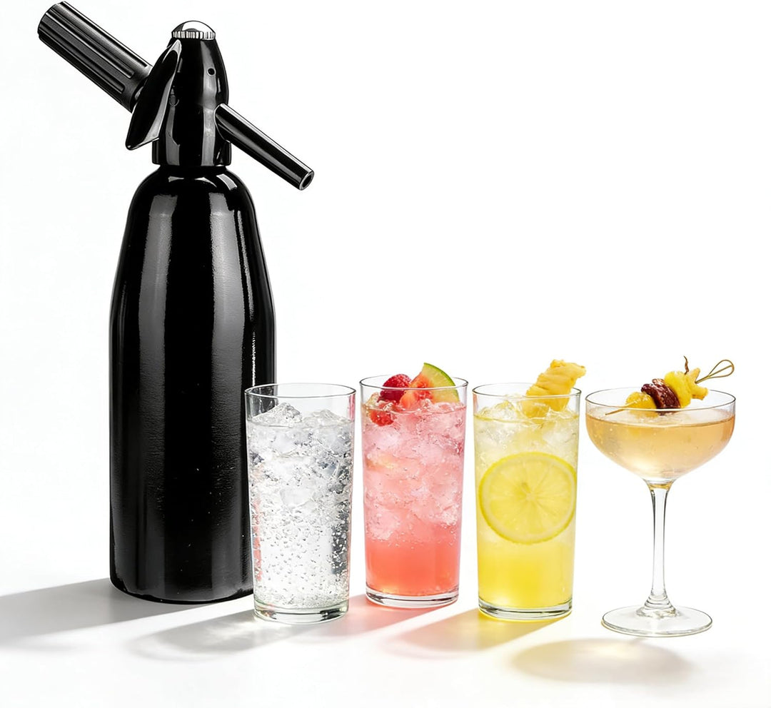 Vintage Design Soda Siphon 1L - Erstellen Sie in Sekunden Sprudelwasser für Cocktails & Gesunde Getr