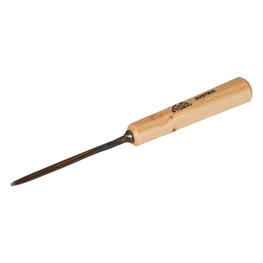 STUBAI-520903 Gerades Hohleisen 3 mm | Profi-Schnitzeisen Serie 52, Stich 9 | einseitig geschliffen