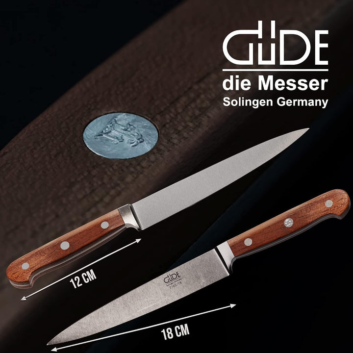 Güde Solingen Tradition - Filiermesser geschmiedet, 18 cm, Pflaumenholz, F.GÜDE, Handmade Germany