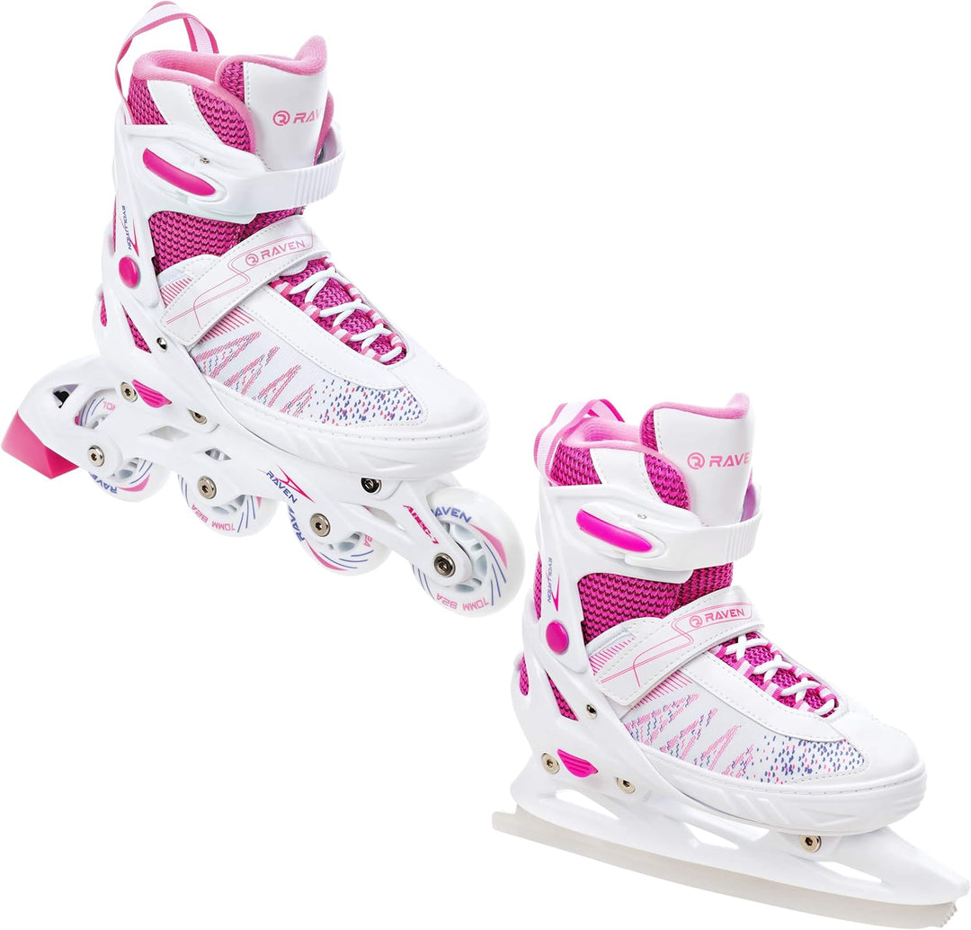 RAVEN 2in1 Schlittschuhe Inline Skates Inliner für Kinder Mädchen verstellbar