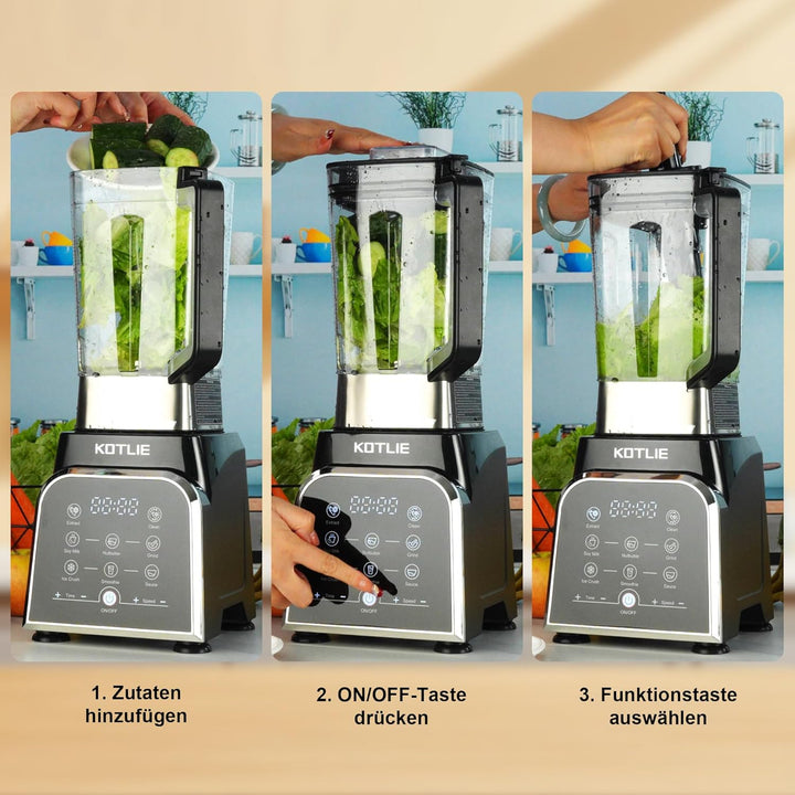 Mixer, smoothie maker, grosser Haushalts-Tischmixer, 2-Liter-Behälter mit grossem Fassungsvermögen