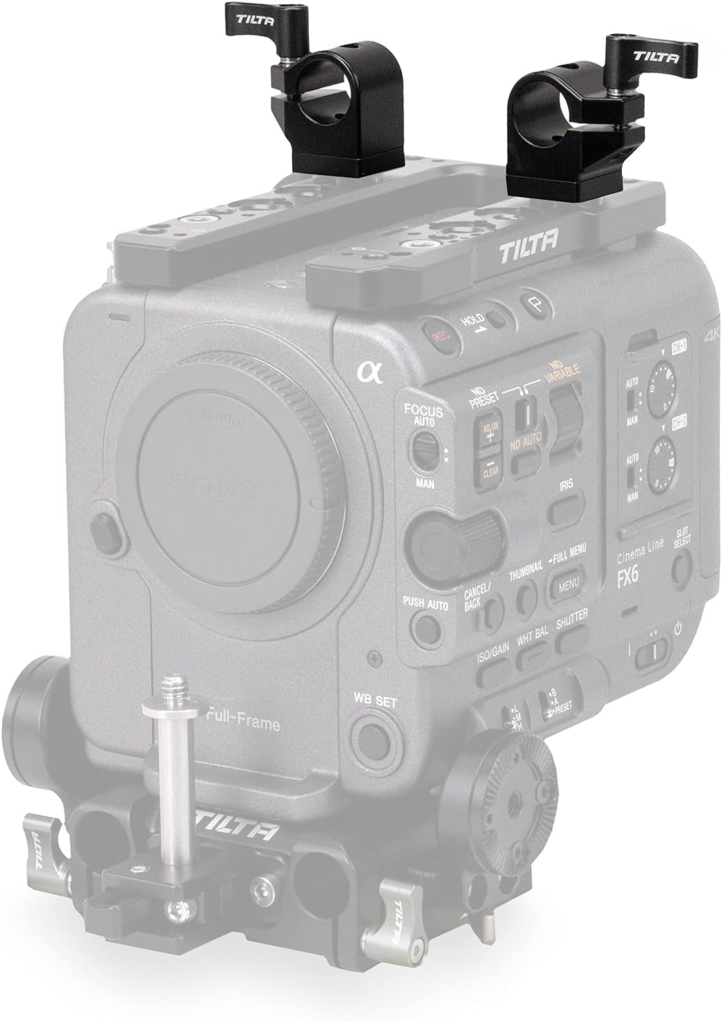 Tilta 15 mm Einzelstab-Halterung, kompatibel mit Sony FX6 (Paar), Light Microphone Support Systemm,