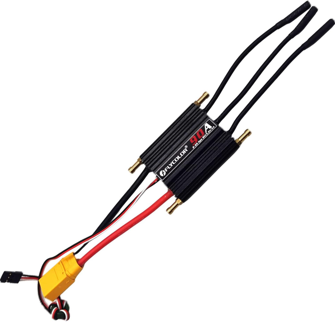 FLYCOLOR 90A Waterproof Brushless ESC Elektronischer Geschwindigkeitsregler mit 5.5V/5A BEC und XT90