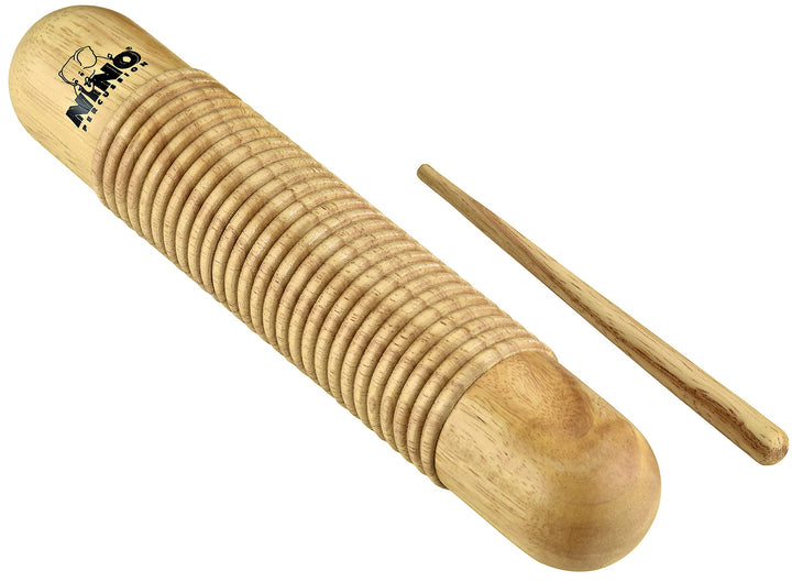 Nino Percussion Wood Güiro Instrument - Musikinstrument für Kinder ab 5 Jahren - Siam Eiche, Natur (