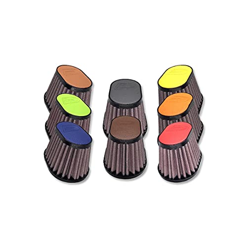 DNA Oval Yellow Leather Top Air Filter, Inl: 51mm, Len: 87mm, PN: OV-5100-L-Y