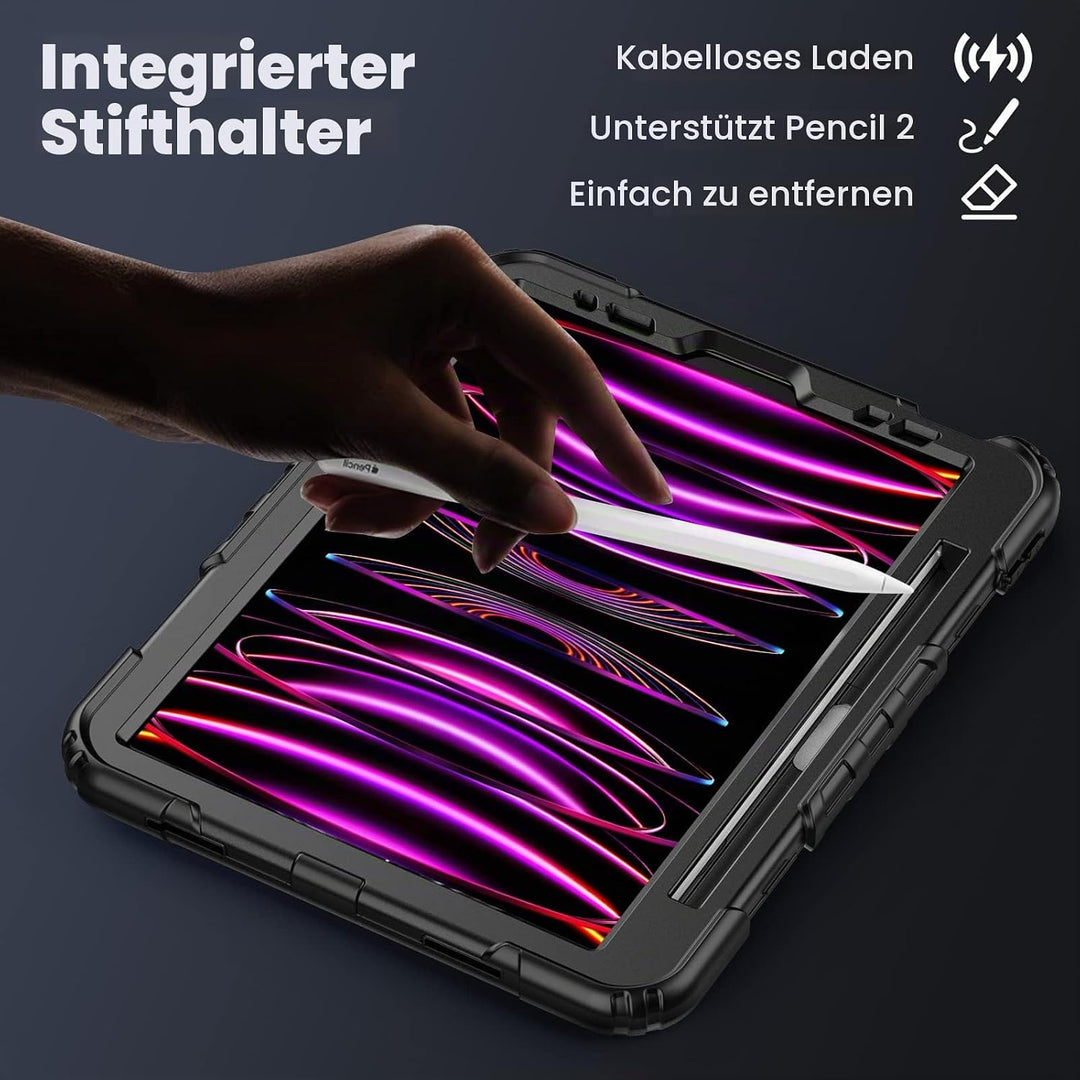 SEYMAC Hülle für iPad Pro 11 Zoll 2022/2021/2020/2018 (4./3./2./1.Generation), Stossfeste iPad Pro 1
