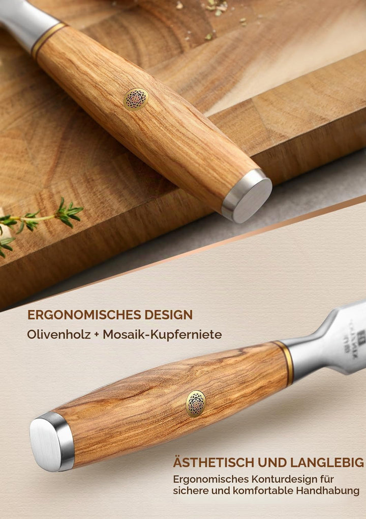 XINZUO 29.7cm Fleischgabel Tranchiergabel 430 Edelstahl, Serviergabel Steakgabel professioneller mul