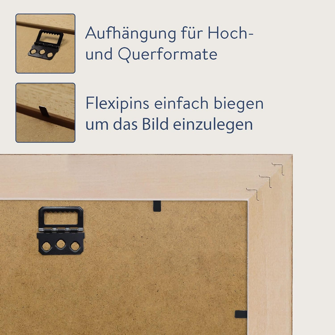 WANDStyle Bilderrahmen Antik 42x60cm DIN A2 I Farbe: Metall I Holzbilderrahmen I Fotorahmen I Barock