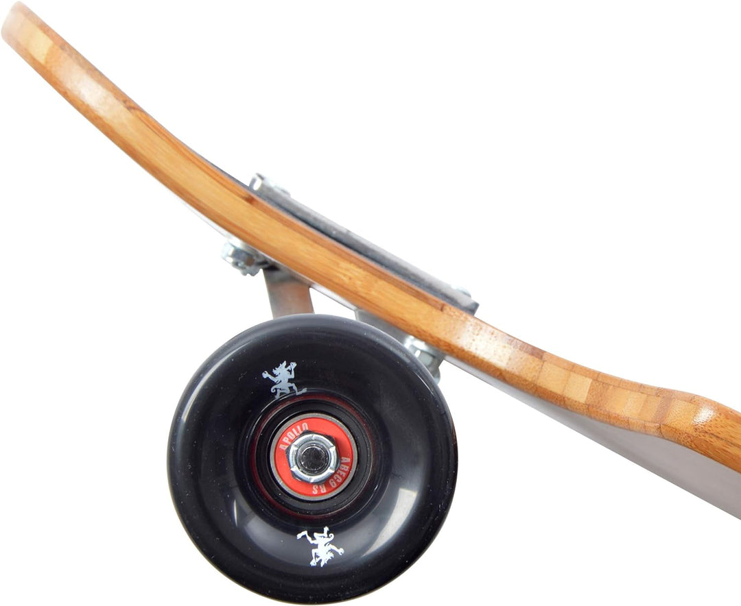 Apollo Longboard, Komplettboard mit Deck aus Bambus & Fiberglas, High-End Board mit ABEC 9 Kugellage