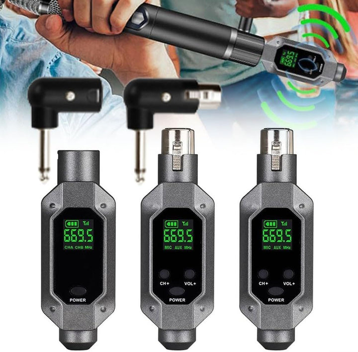 Kabelloses Mikrofon-Audio-Sender und Empfänger-System, Plug-on-XLR-Mikrofonadapter für dynamisches M