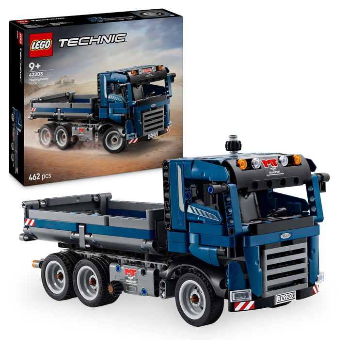 LEGO Technic Kipplaster Spielzeug mit Lenkung und beweglicher Kippmulde - blaues Baufahrzeug - Gesch
