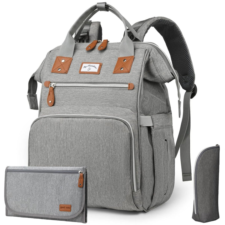 Wickelrucksack Gross inkl Wickelunterlage & Kühltasche, Modische Wickeltasche mit viel Stauraum, Was