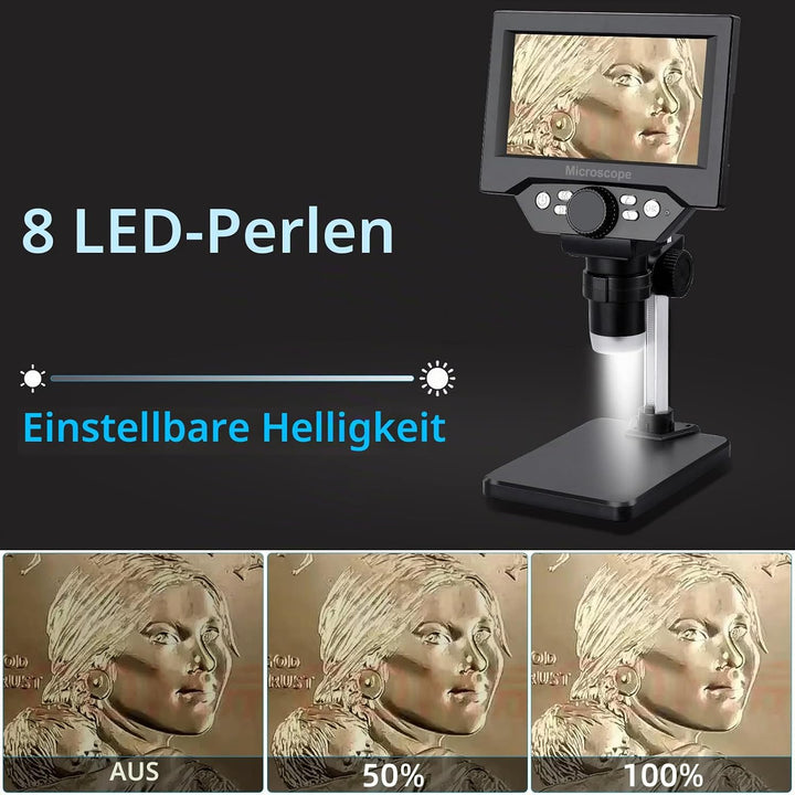 LCD Digital USB Mikroskop, Koolertron 5,5 Zoll 1080P 8 Megapixel 1000X HD Vergrösserung Zoom Drahtlo