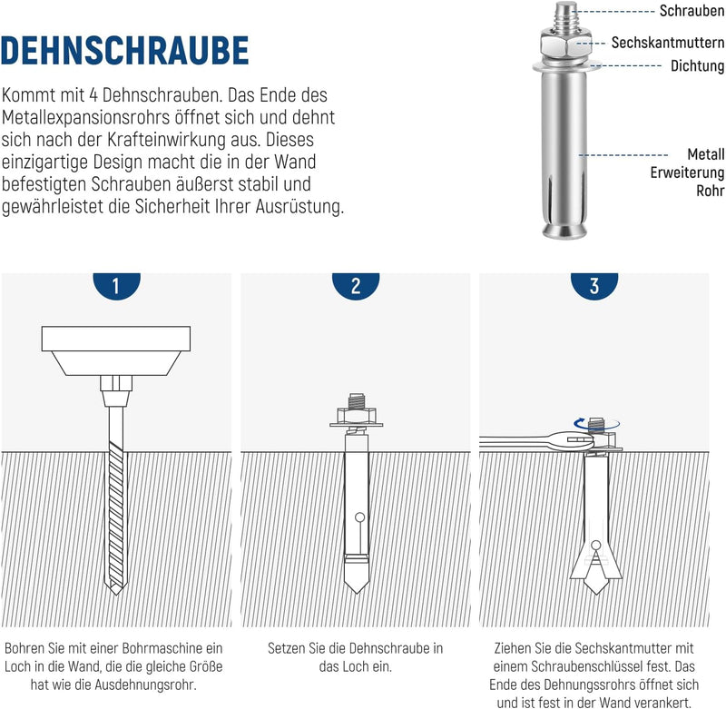 NEEWER 6,5" Wand Deckenhalterung Baby Stecker 5/8" Bolzen, 360° drehbarem Kugelkopf, 10 Schrauben, F