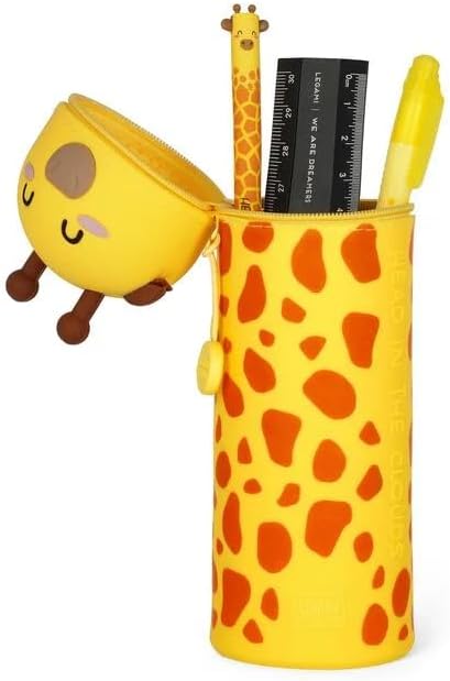 Legami - 2-in-1 Weiche Silikontasche - Kawaii,Tischstifthalter, Reissverschluss, Silikon, Stiftetasc