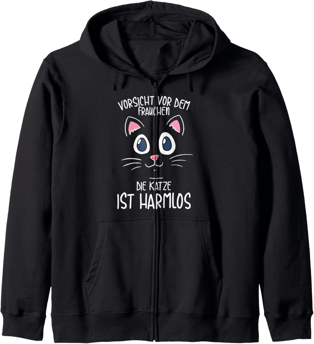 Vorsicht Vor Dem Frauchen Die Katze Ist Harmlos Spruch Kapuzenjacke