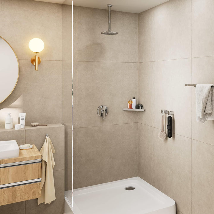 hansgrohe Deckenanschluss Vernis Blend, Deckenanschluss 30cm, Chrom Chrom Mattschwarz, Chrom Mattsch