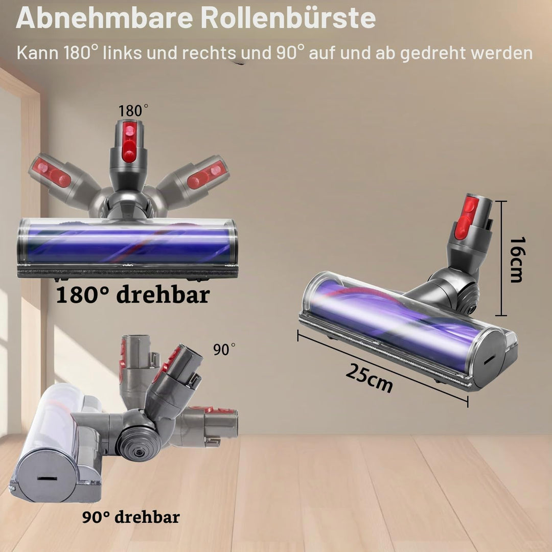 Elektrische Bürste kompatibel für Dyson V7 V8 V10 V11 V15, Betriebene Ersatzteile Bodendüsen mit Dir