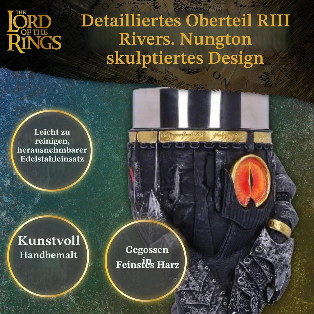 Nemesis Now Offizielles Lizenzprodukt "Herr der Ringe", Sauron, Kelch, Grau, 22,5 cm, B5895V2, 1 Stü