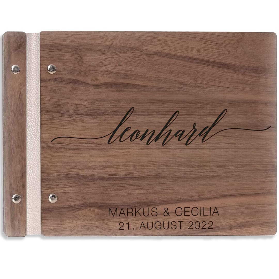 Hochzeitideal – Personalisierbares Gästebuch Hochzeit Leon E7 mit 40 Seiten I Hochzeit Gästebuch aus