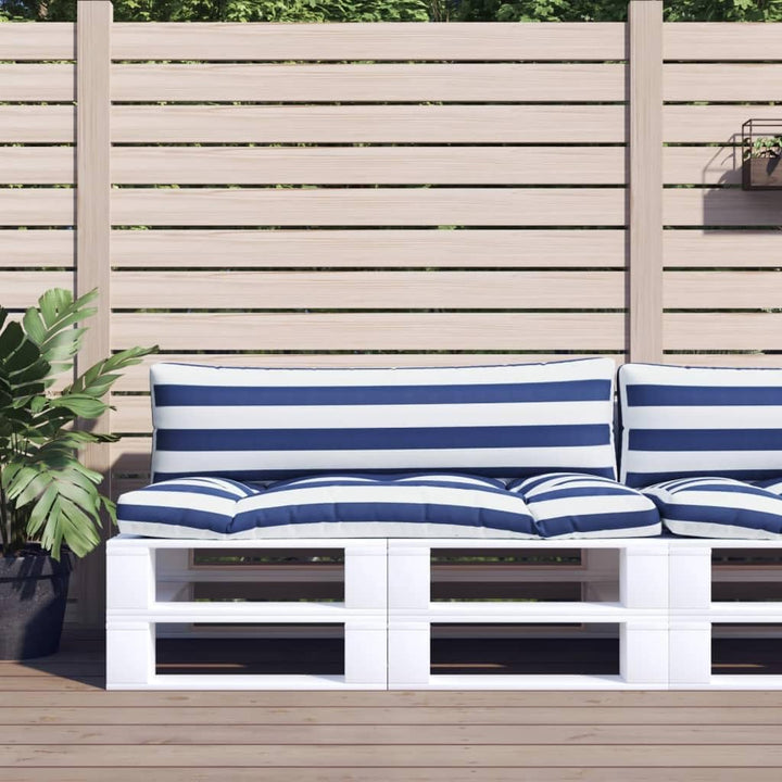 vidaXL Palettenkissen 2 STK. Blau & Weiss Gestreift Oxford-Gewebe