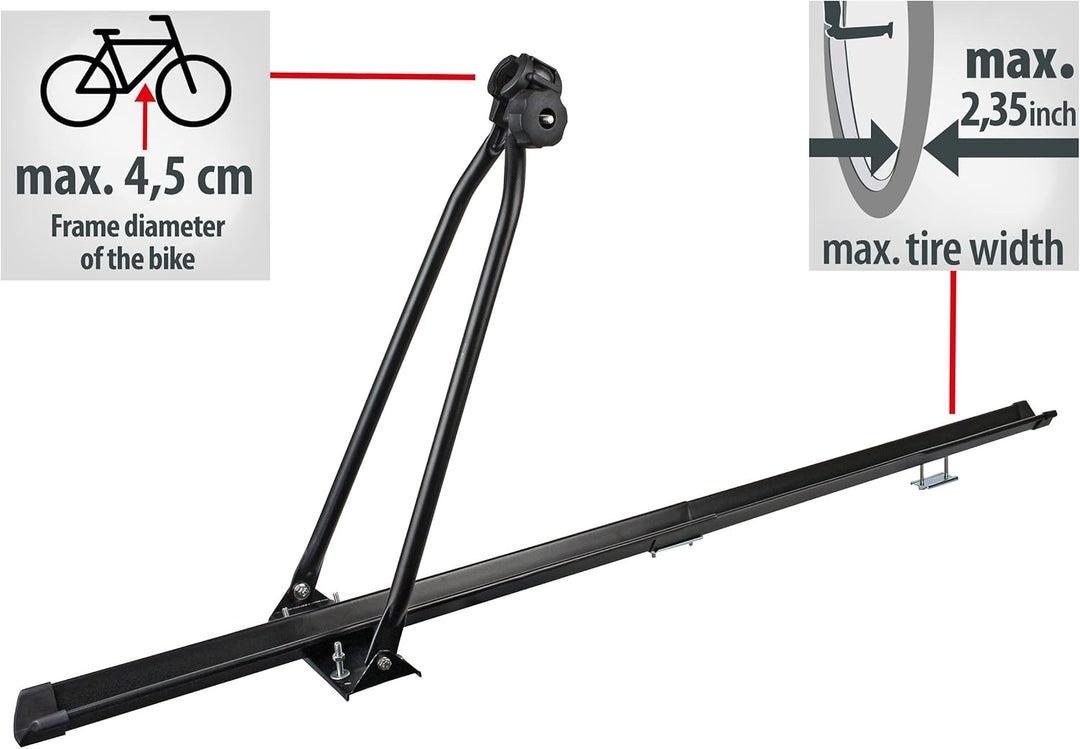 EUFAB 12010 Dach-Fahrradträger POKER, stehende Montage, für 1 Fahrrad, für Dachträger