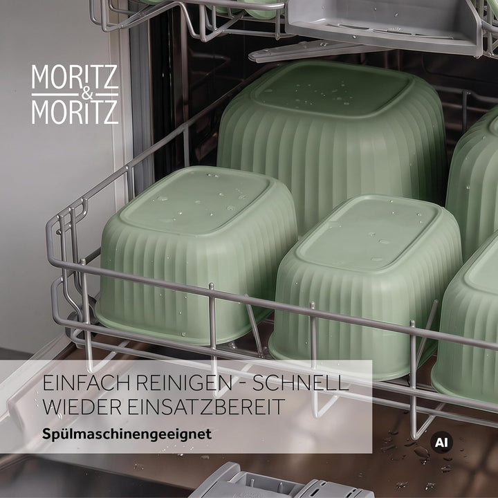 Moritz &amp; Moritz Vorratsdosen 4er Set luftdicht mit Deckel rechteckig grün