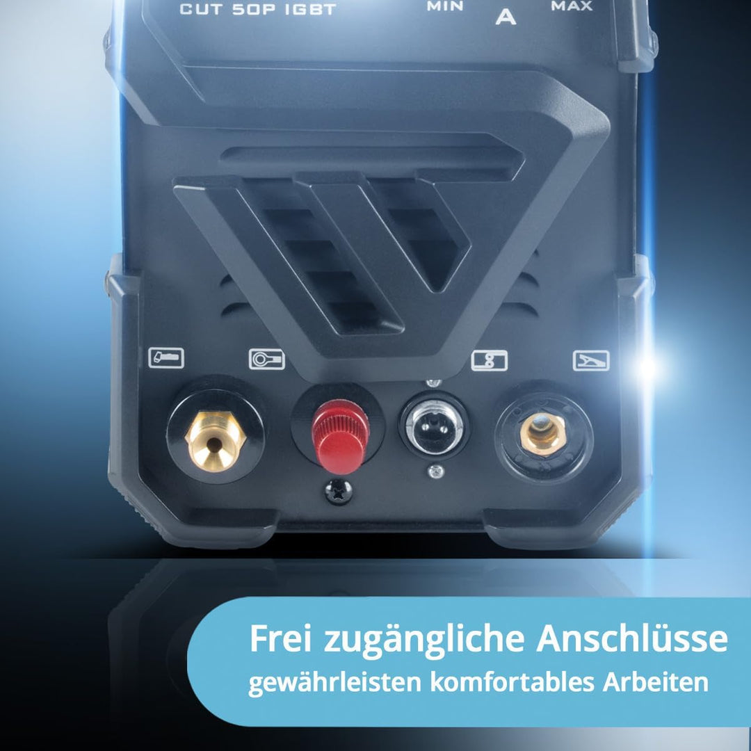 STAHLWERK CUT 50 Pilot IGBT Vollausstattung Plasmaschneider mit Pilotzündung und 50 Ampere, bis 14 m