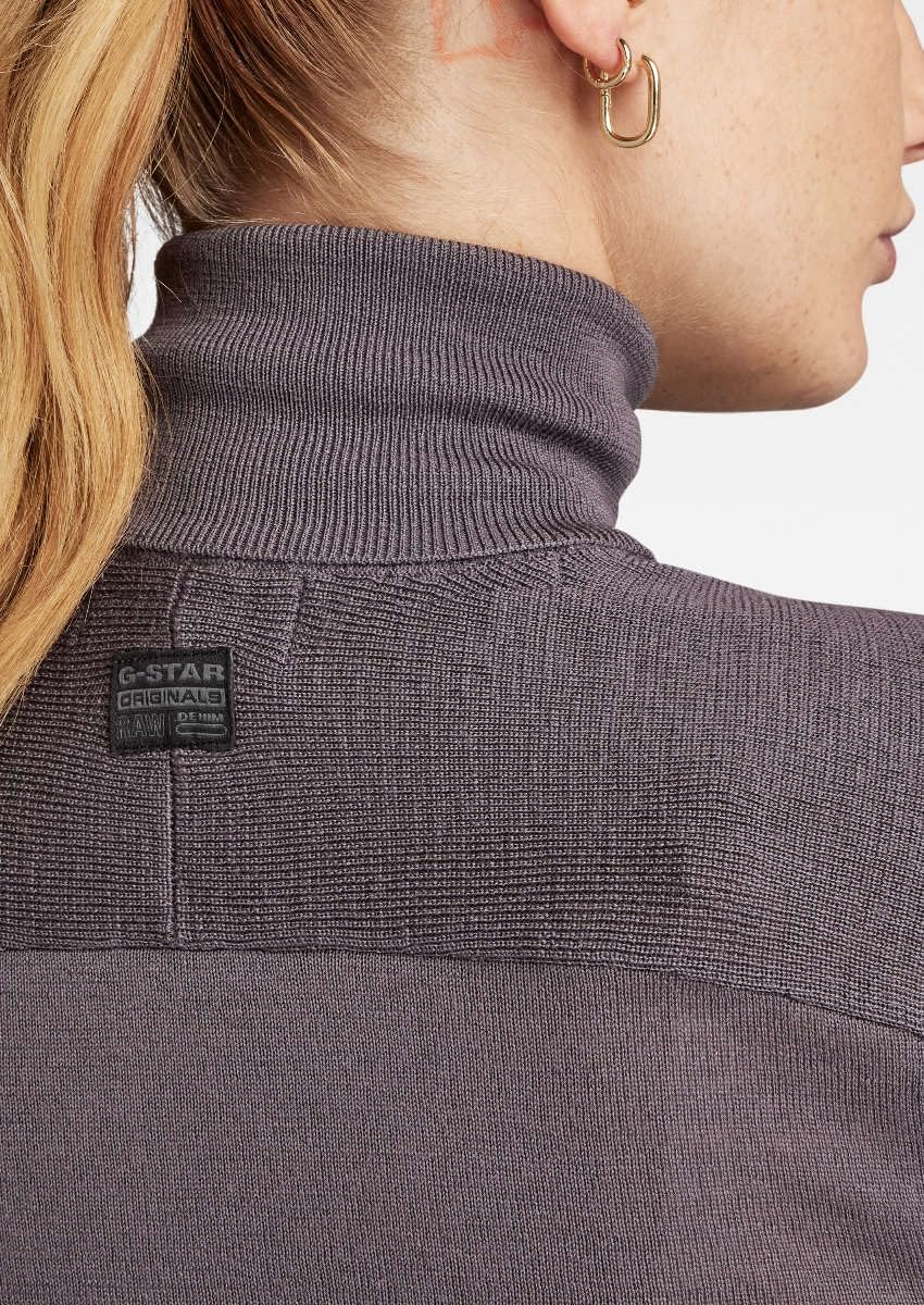G-STAR RAW Damen Core Slim Turtle Knitted Pullover Knits XS Grau (Rabbit D23678-b692-g077), XS Grau
