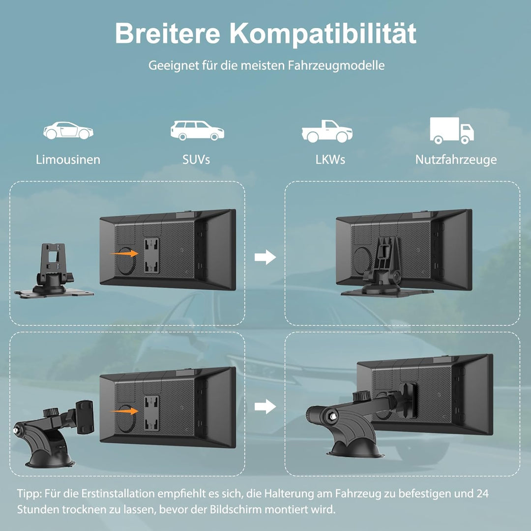 Carpuride W125P Carplay Bildschirm mit Net-Flix YouTube, Kabellos Carplay & Android Auto, 11,26" HD