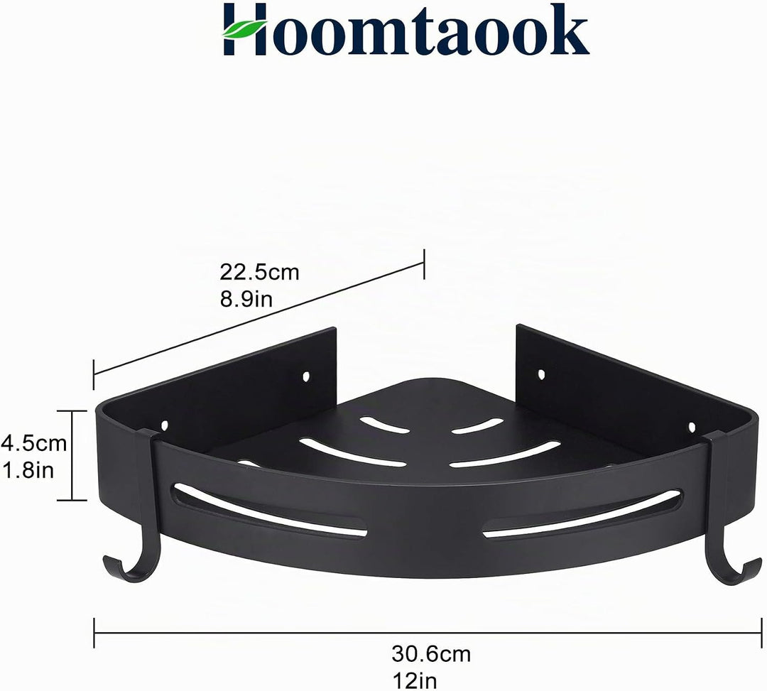 Hoomtaook Duschregal Eckablage Duschkorb Duschablagen Ohne Bohren für Bad, Matte Finish, Badregal, 2