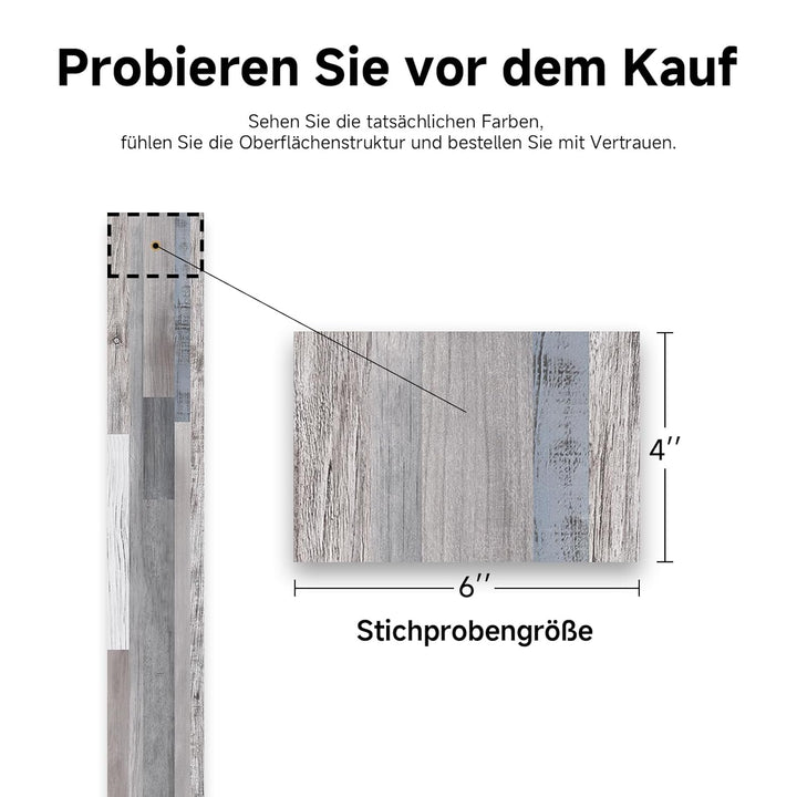ATOPOSE Vinyl Bodenbelag Wasserfest Selbstklebend, Holzoptik 36 Dielen, Einfache DIY Verlegung für I