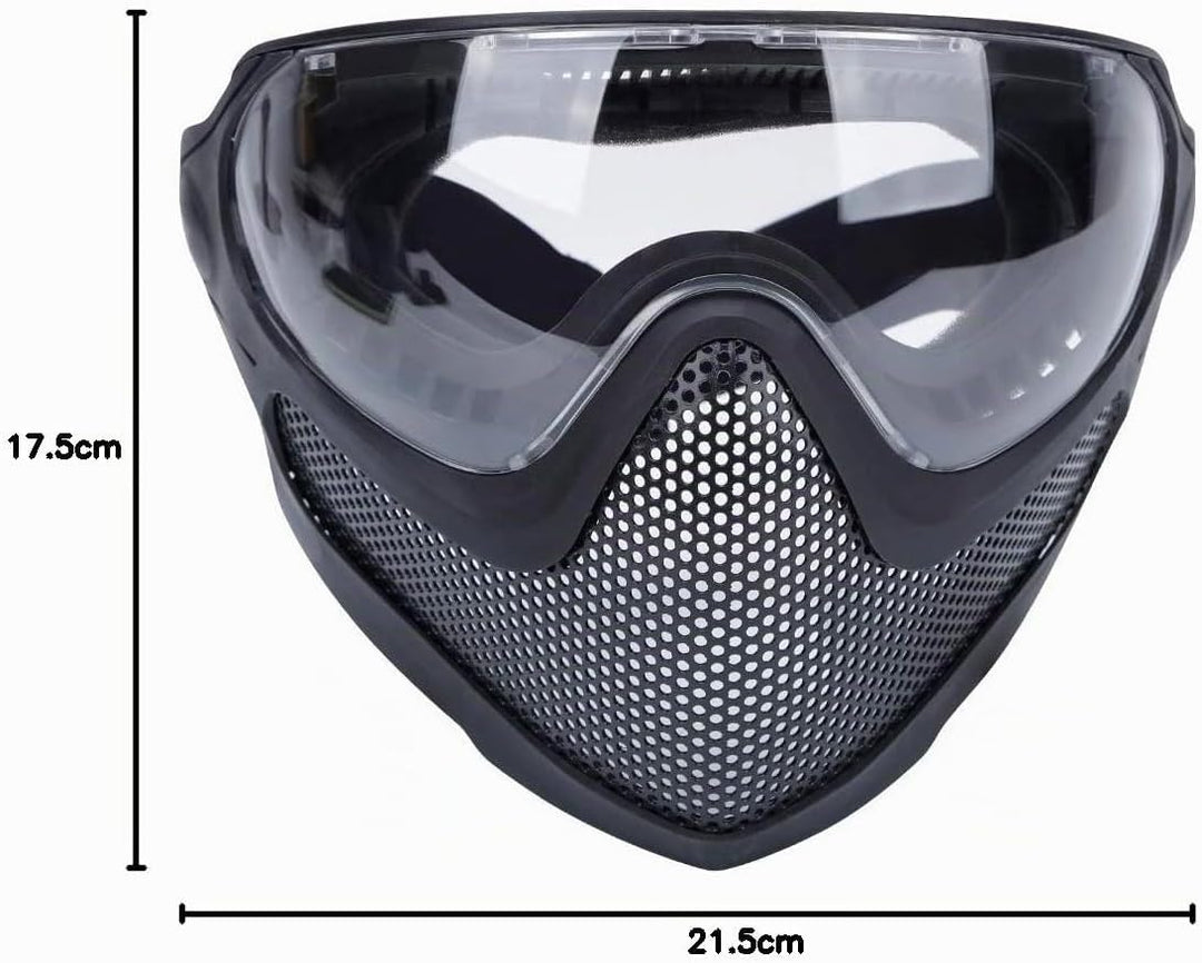 ATAIRSOFT Airsoft 2 Modi Taktische Sicherheit Schutz Vollmaske Antibeschlagbrille Set mit 3 Wechselo