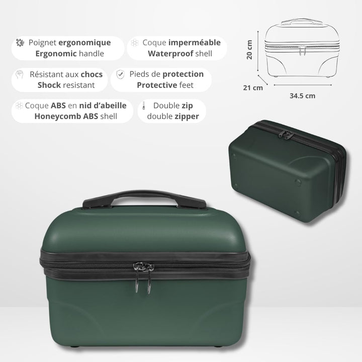 Kinston Kosmetiktasche für Reisen, Kosmetiktasche, grosses Fassungsvermögen Grün (Vert Anglais) Modè