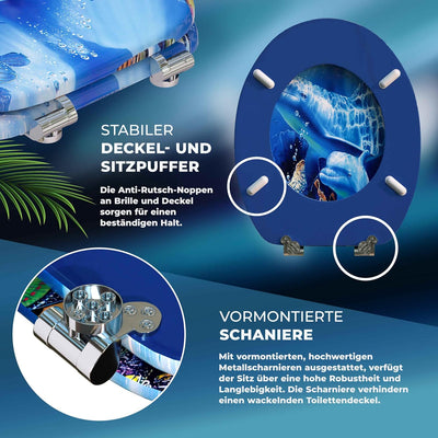 CASARIA® WC Sitz Doppelte Absenkautomatik MDF Holzkern hygienisch Rostfreie Scharniere 175kg Bad Toi