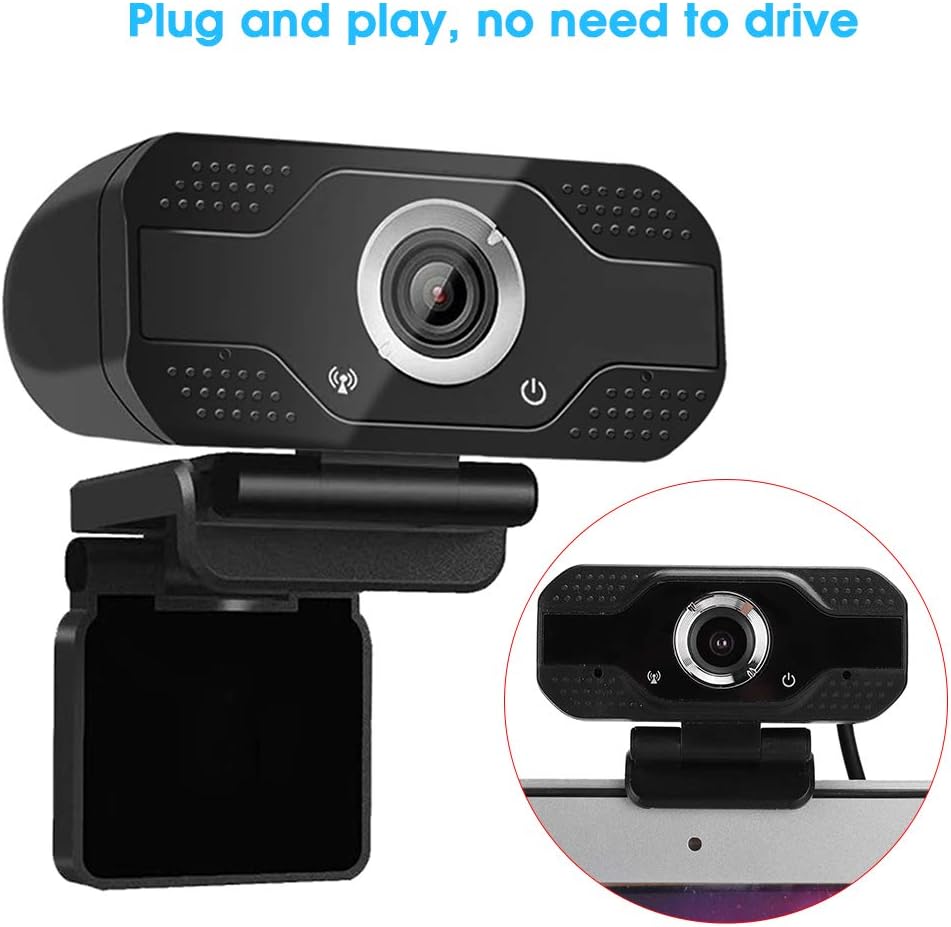 VBESTLIFE Full HD 1080p Webcam mit Mikrofon für Desktop, USB Online Class Computerkamera, Plug & Pla
