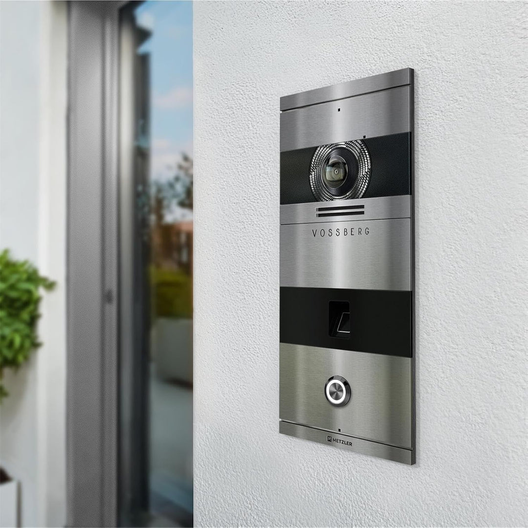 Metzler VDM10 2.0 Video Sprechanlage mit Türöffner (Stromversorgung) &amp; Fingerprint - Anschluss 2-Dra