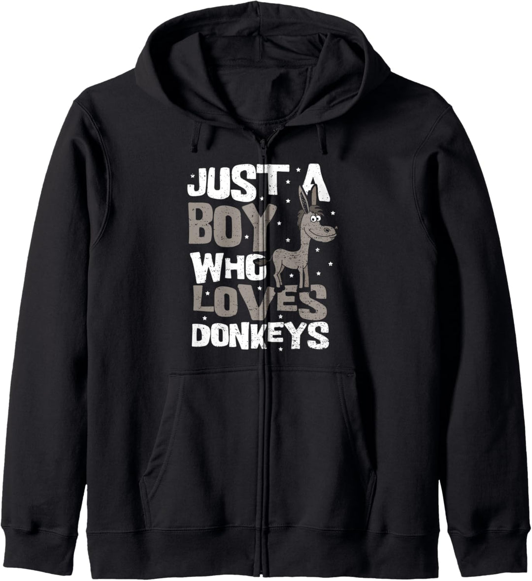 Cute Junge: Just A Boy Who Loves Donkeys - Esel Kapuzenjacke